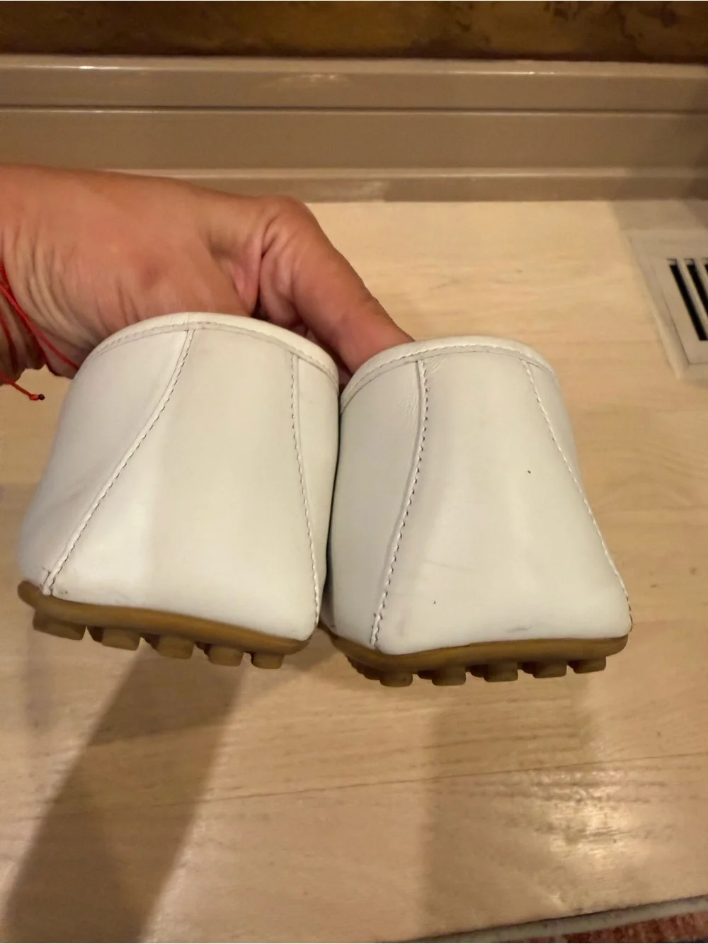 Gucci White Leather Loafers with Navy & Red Web and Silver Horsebit
